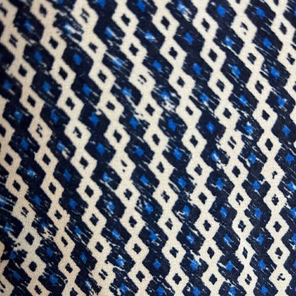 NWT Adorable Blue/Black/White Blouse with Bell Sleeves from DuJour Size Small - Picture 10 of 11